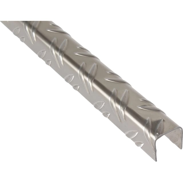 U-Profil Riffel-Prägung Alu Blank 2000 mm x 23,5 mm x 23,5 mm