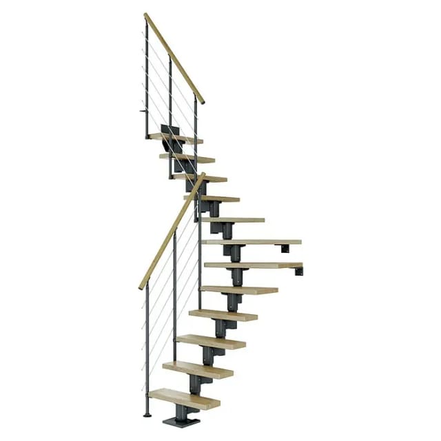 Dolle Mittelholmtreppe Dublin Eiche Anthrazit GH bis 315 cm 1/4gew. 75 cm FSC®