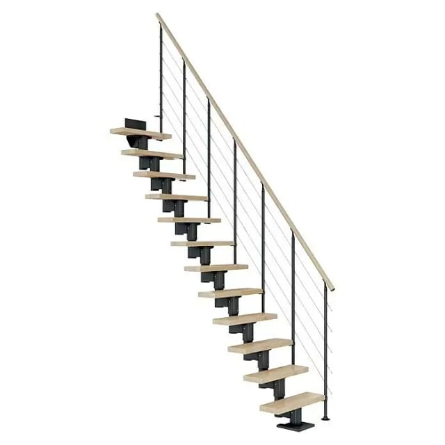 Dolle Mittelholmtreppe Dublin Buche Anthrazit GH bis 315 cm Gerade 65 cm FSC