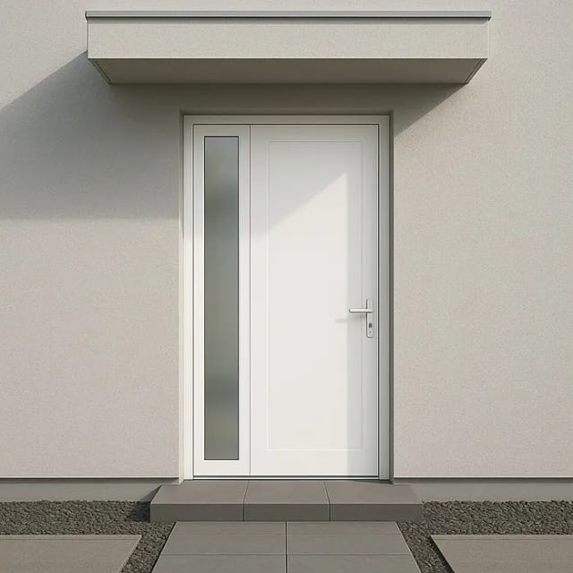 Nebeneingangstür K511 Kunststoff Weiß 98 cm x 198 cm Anschlag Rechts