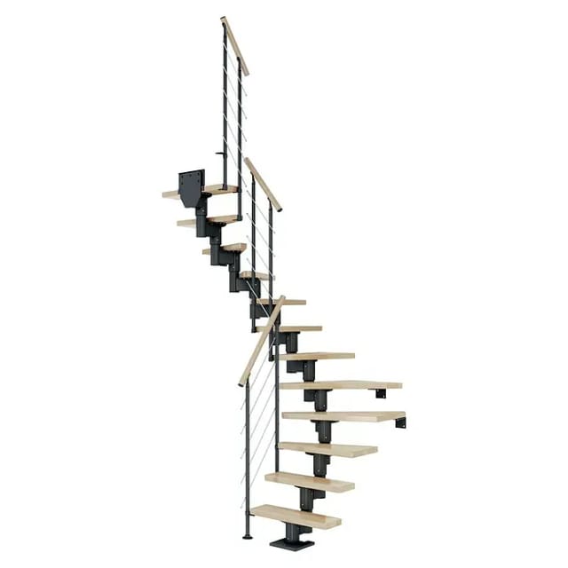 Dolle Mittelholmtreppe Dublin Buche Anthrazit GH bis 270 cm 1/2gew. 75 cm FSC®