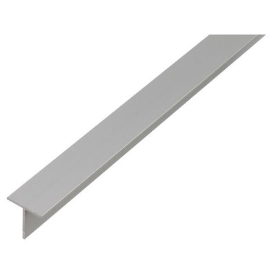 T-Profil Aluminium 20 mm x 20 mm x 1.000 mm Silber