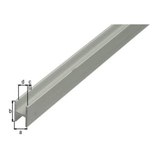 H-Profil Aluminium 12 mm x 12 mm x 1.000 mm Silber