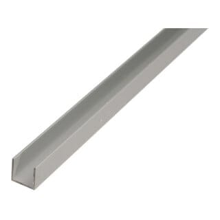 U-Profil Aluminium 20 mm x 20 mm x 2.000 mm Silber