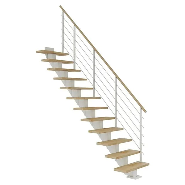 Dolle Mittelholmtreppe Hamburg Buche Weiß GH bis 258 cm Gerade 75 cm FSC