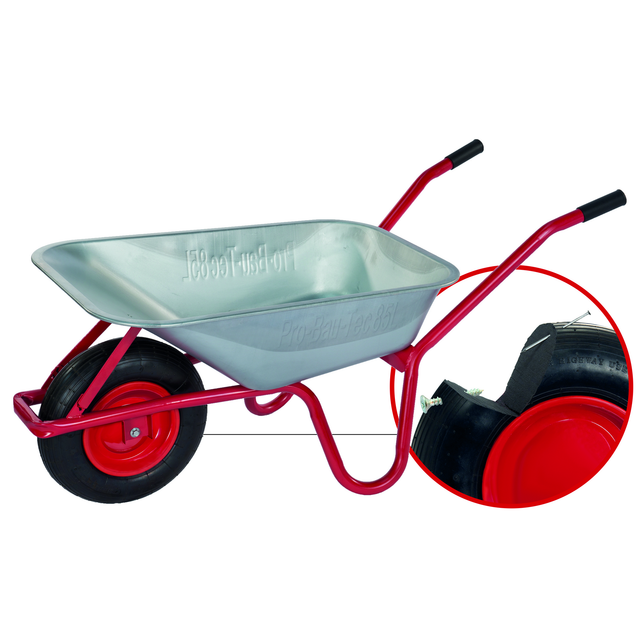 Pro-Bau-Tec Einrad-Schubkarre 85, Muldenvolumen 160 kg Traglast Verzinkt