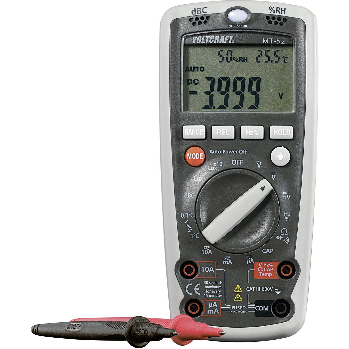 [gebraucht] B-ware Voltcraft Hand-multimeter Mt-52 Digital Umwelt-messfunktion Cat Iii 600 V 4000