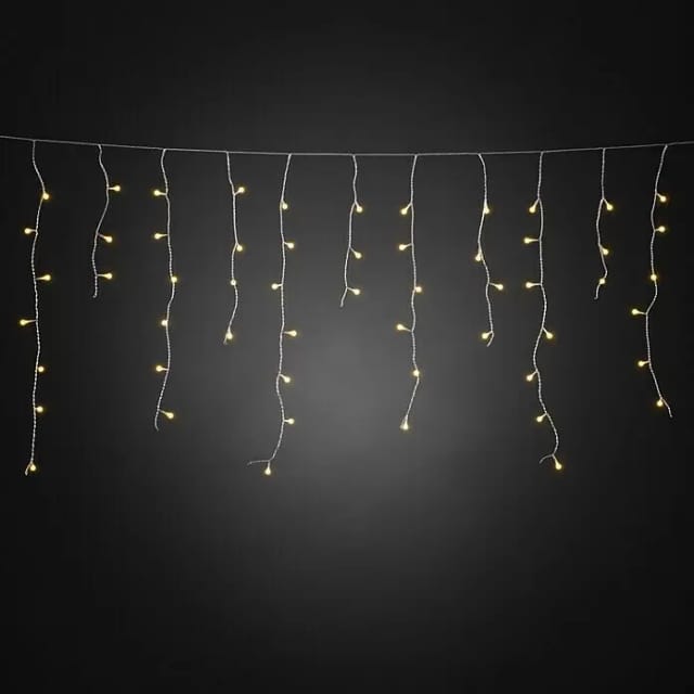 Konstsmide LED-Eisregen Lichtervorhang gefrostet 200 bernsteinfarbene Dioden