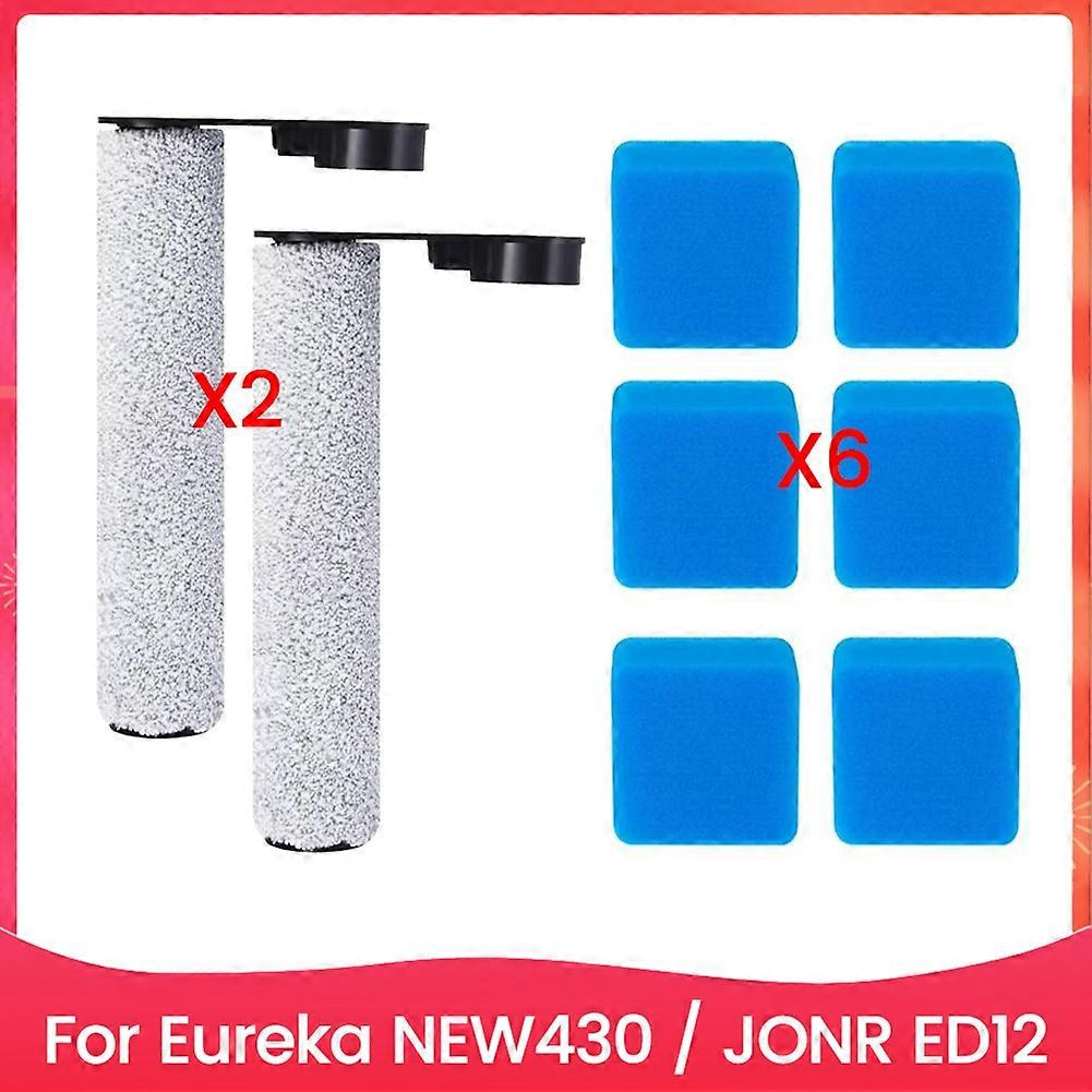 8-teiliges Hauptbürsten- Und Schwammset Als Ersatz Für Eureka New430/jonr Ed12 Bodenreinigungsmaschine (ersatzteile: Hauptbürste, Schwamm)