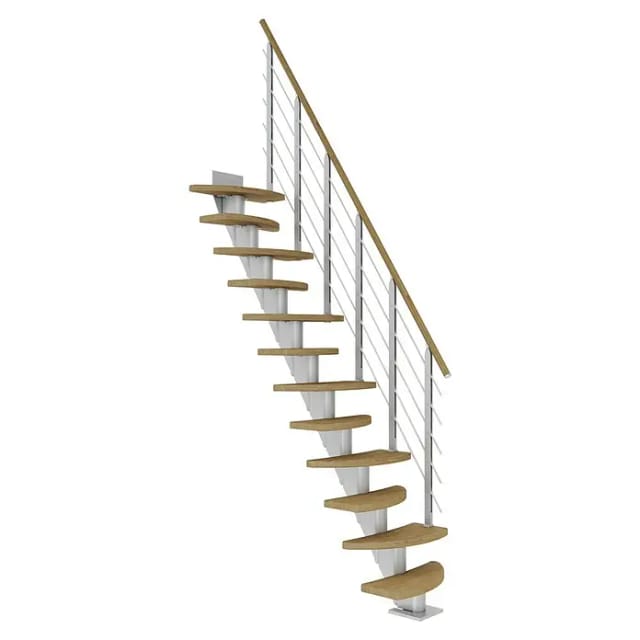 Dolle Mittelholmtreppe Berlin Eiche Perlgrau GH bis 247 cm Variabel 64 cm FSC