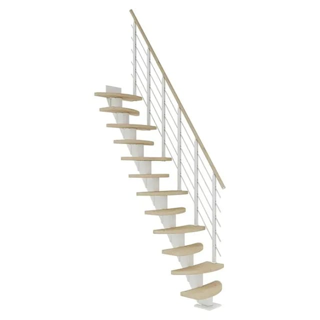 Dolle Mittelholmtreppe Berlin Eiche Weiß GH bis 247 cm Variabel 64 cm FSC
