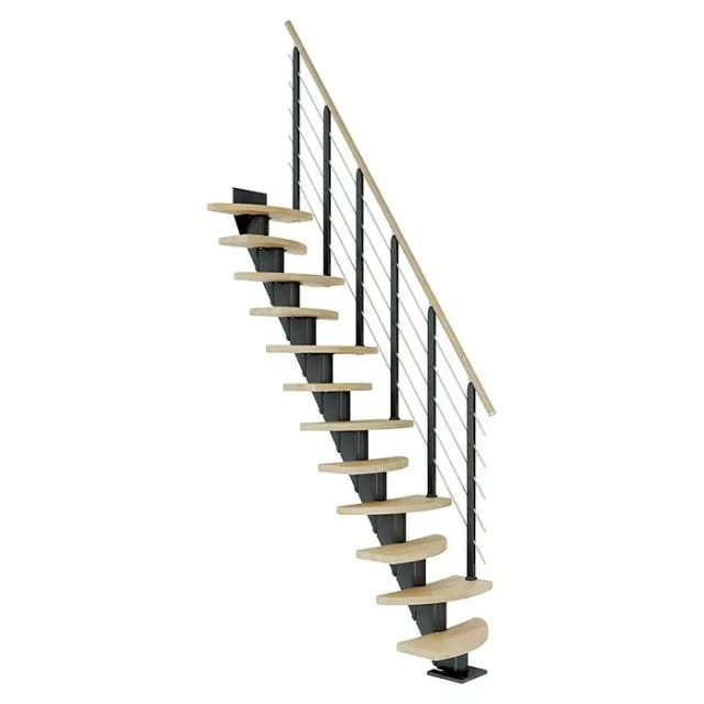 Dolle Mittelholmtreppe Berlin Buche Anthrazit GH bis 270 cm Variabel 64 cm FSC