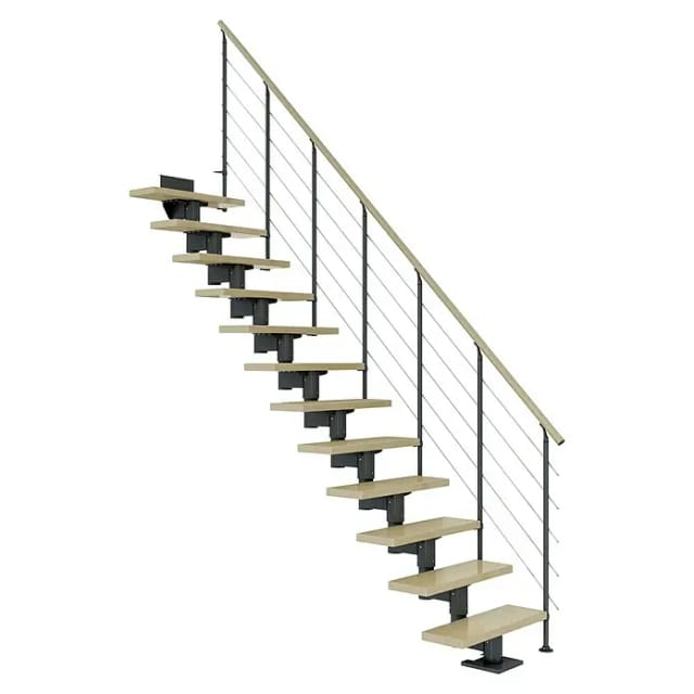 Dolle Mittelholmtreppe Cork Ahorn Anthrazit GH bis 270 cm Gerade 75 cm FSC