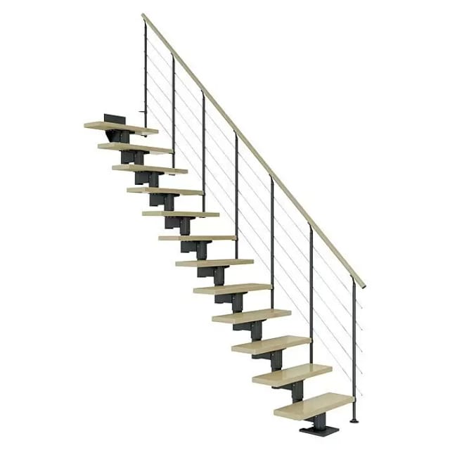 Dolle Mittelholmtreppe Cork Ahorn Anthrazit GH bis 315 cm Gerade 75 cm FSC