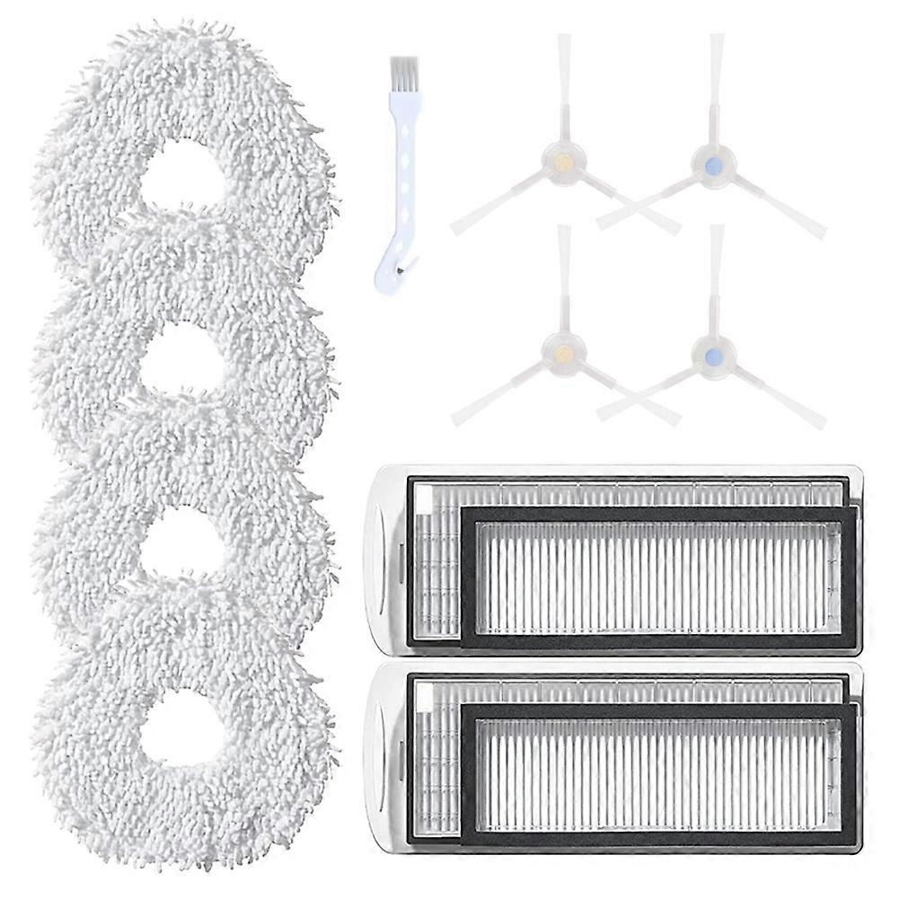 Wiederverwendbares Wischmopp-set Für Saugroboter Narwal T10: Zubehör, Mikrofaserfilter, Seitenbürste, Wischmopp-set