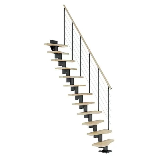 Dolle Mittelholmtreppe Basel Buche Anthrazit GH bis 315 cm Variabel 64 cm FSC