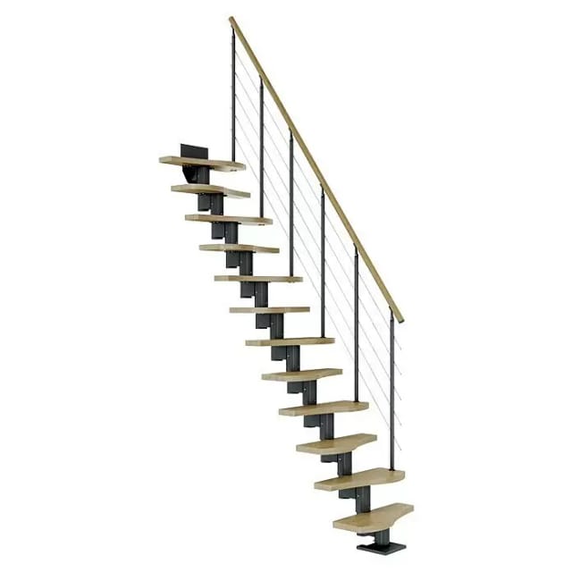 Dolle Mittelholmtreppe Basel Eiche Anthrazit GH bis 315 cm Variabel 64 cm FSC