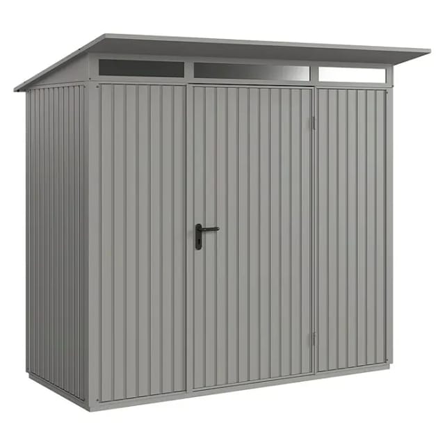 Hörmann Gerätehaus Trend mit Pultdach Typ 1 RAL9007 Graualuminium Einzeltür