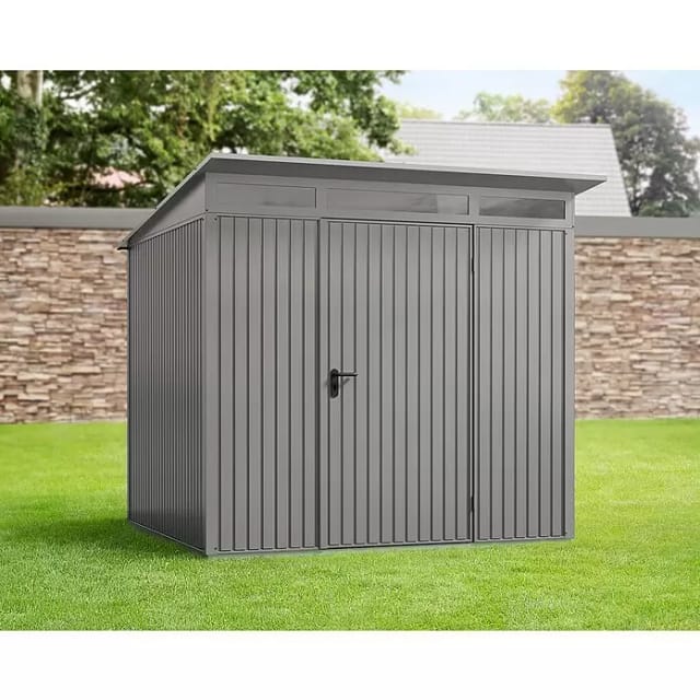 Hörmann Gerätehaus Trend mit Pultdach Typ 2 RAL9007 Graualuminium Einzeltür