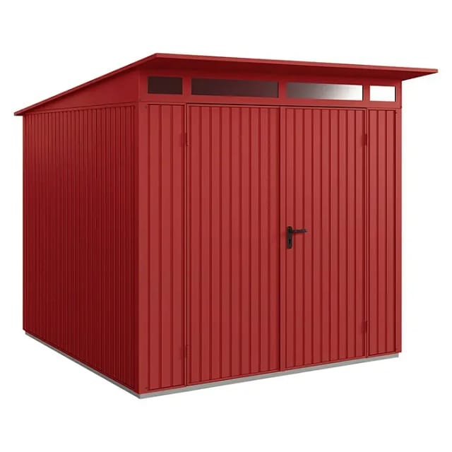 Hörmann Gerätehaus Trend mit Pultdach Typ 2 RAL3004 Purpurrot Doppeltür