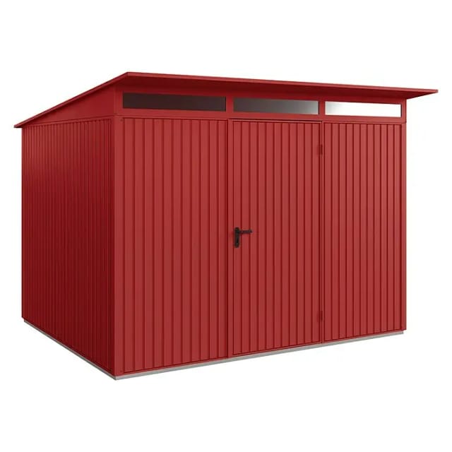 Hörmann Gerätehaus Trend mit Pultdach Typ 3 RAL3004 Purpurrot Einzeltür