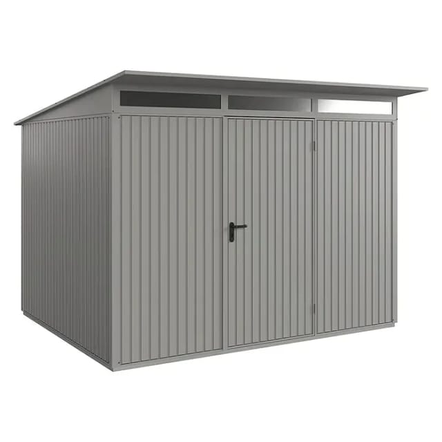 Hörmann Gerätehaus Trend mit Pultdach Typ 3 RAL9007 Graualuminium Einzeltür