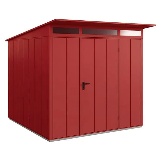 Hörmann Gerätehaus Elegant mit Pultdach Typ 2 RAL3004 Purpurrot Einzeltür