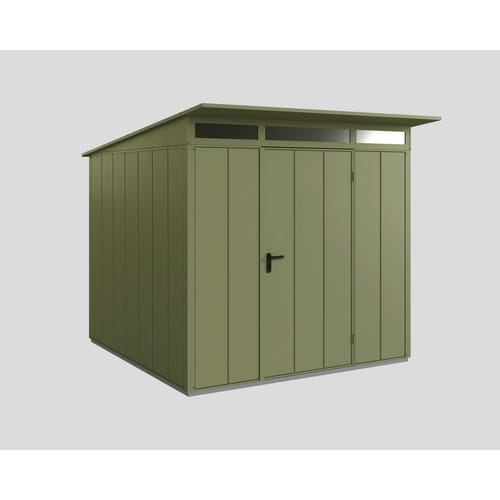 Hörmann Gerätehaus Elegant mit Pultdach Typ 2 RAL6013 Schilfgrün Einzeltür