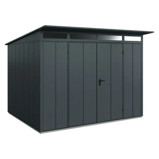 Hörmann Gerätehaus Elegant mit Pultdach Typ 3 RAL7016 Anthrazitgrau Doppeltür