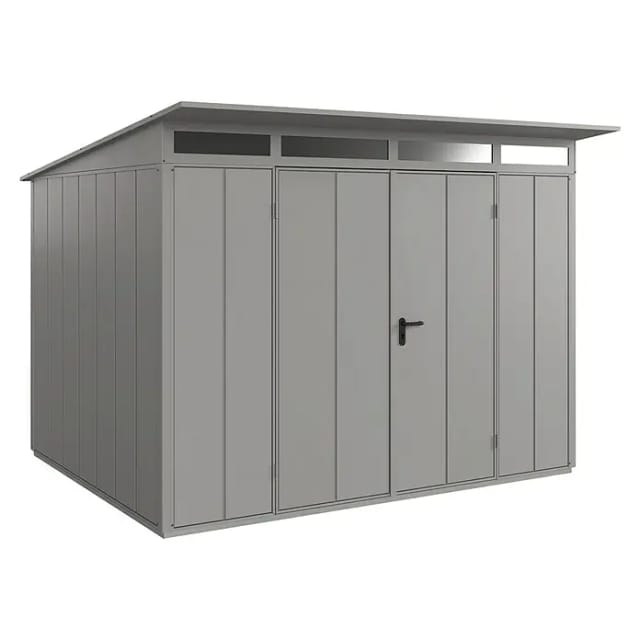 Hörmann Gerätehaus Elegant mit Pultdach Typ 3 RAL9007 Graualuminium Doppeltür