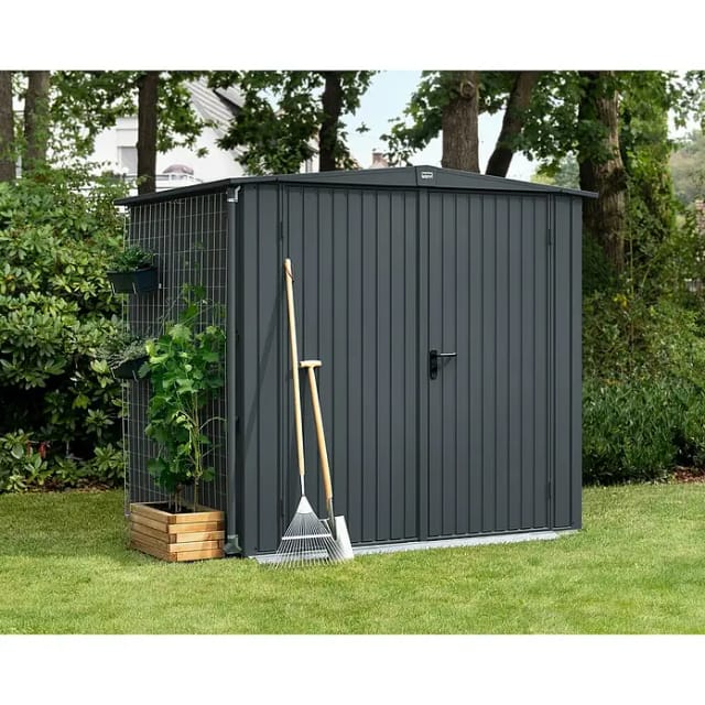 Hörmann Gerätehaus Trend mit Satteldach Typ 2 RAL7016 Anthrazitgrau Doppeltür