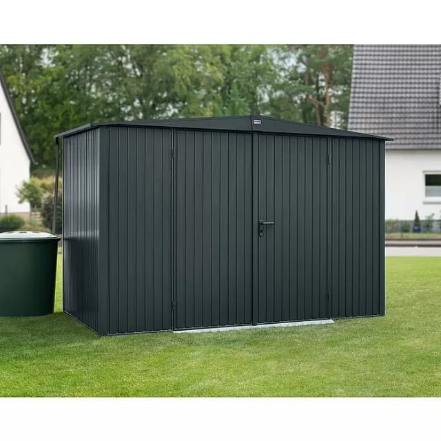 Hörmann Gerätehaus Trend mit Satteldach Typ 3 RAL7016 Anthrazitgrau Doppeltür