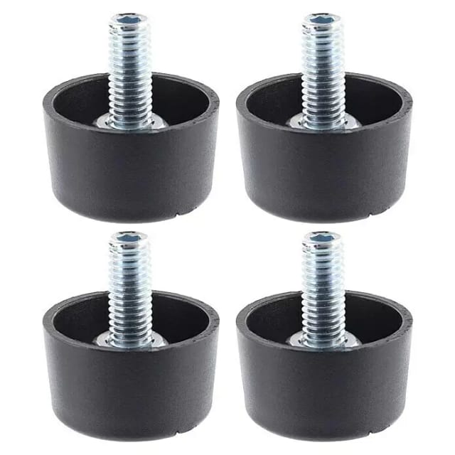 Wagner Couchfuß Lounge QuickClick 4-teilig Ø 30 mm x 20 mm Schwarz-Silber