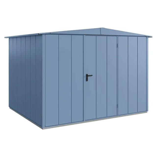Hörmann Gerätehaus Elegant mit Satteldach Typ 3 RAL5014 Taubenblau Einzeltür