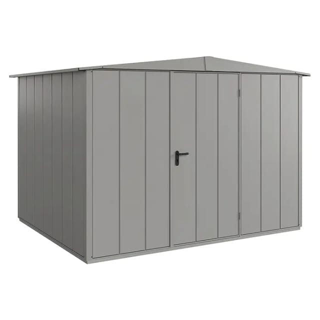 Hörmann Gerätehaus Elegant mit Satteldach Typ 3 RAL9007 Graualuminium Einzeltür