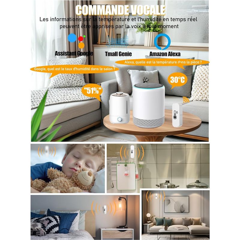 Wifi-thermometer-hygrometer, Kompatibel Mit Smart Life/tuya/google/alexa, 4 Stück.