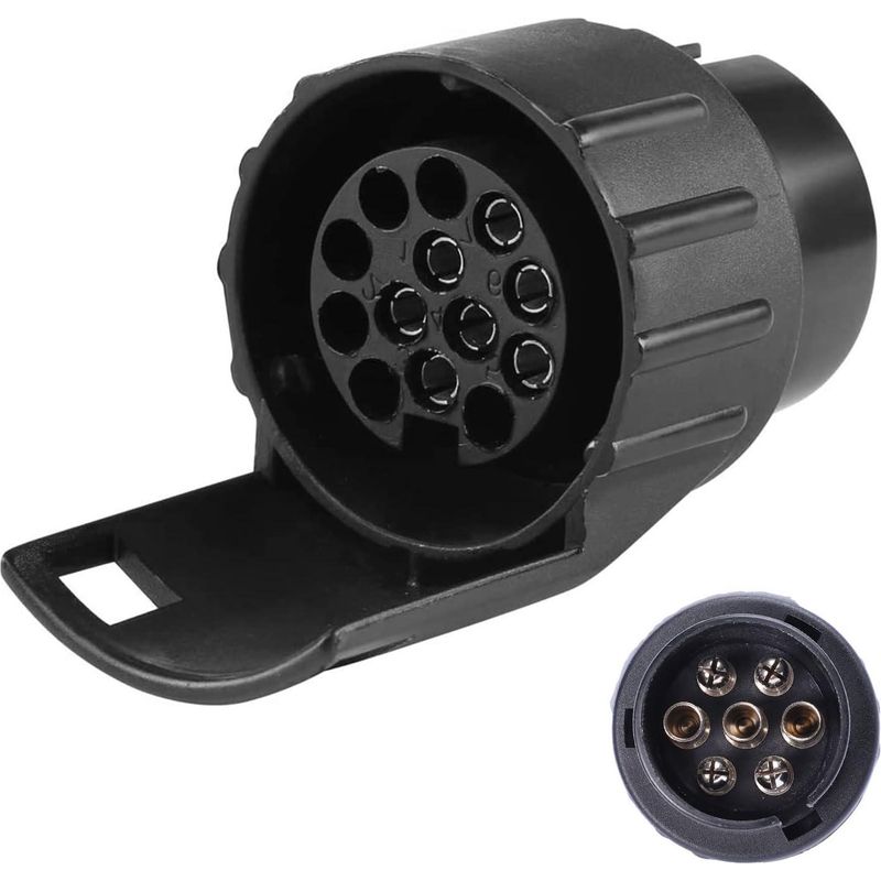 Groofoo 7-pin Auf 13-pin Anhängeradapter, 12v 7-zu-13-pin Anhängerkupplungsadapter, Für Wohnwagen, Fahrradträger, 7-zu-13-pin Anhängerkupplungssteckeradapter