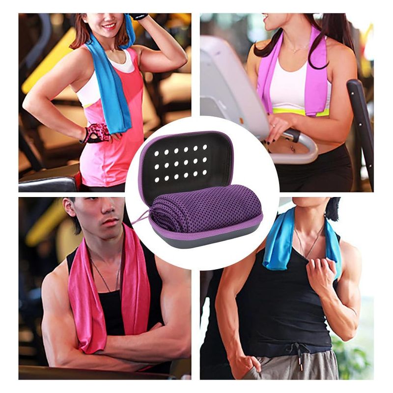 Weiches Und Atmungsaktives Mikrofaser-kühlhandtuch Mit Aufbewahrungsbox Für Yoga, Sport, Laufen, Training Und Fitnessstudio