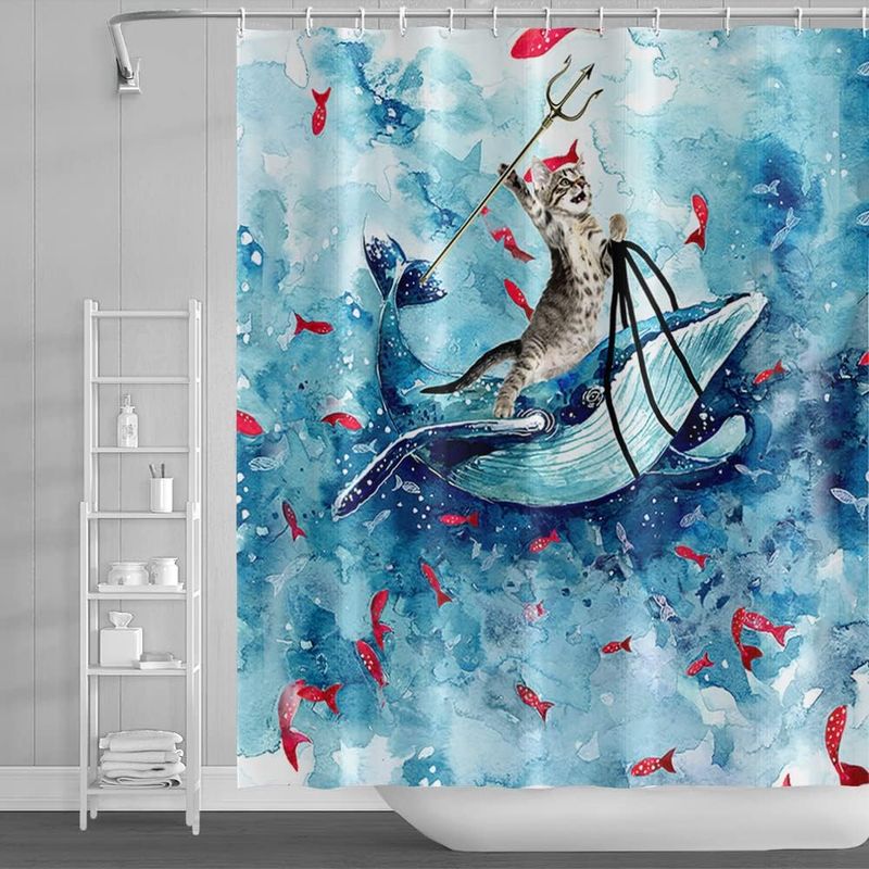 Wasserdichter Duschvorhang Aus Stoff Mit Haken, 180 X 180 Cm