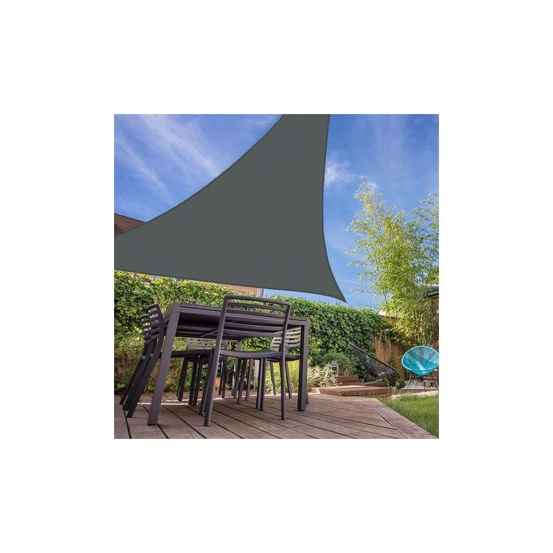 Dreieckiges Sonnensegel 280 G/m² – 3 X 3 X 3 M – Hohe Dichte, Windbeständig – Mikroventiliertes Gewebe – Grau