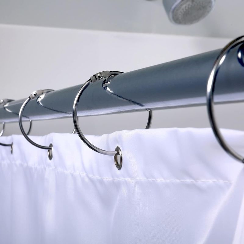 12 Duschvorhangringe Mit Metallhaken, Hergestellt In Italien, 50 Mm Öffnung, Metall.