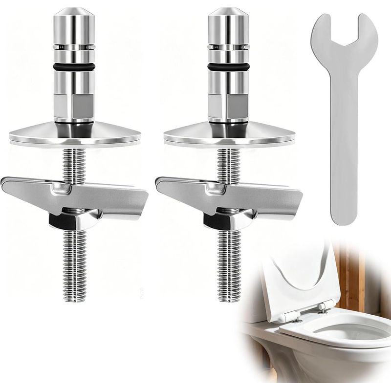 2-teiliges Wc-sitz-befestigungsset M6 X 71,5 Mm, Universelle Edelstahlscharniere, Einfache Montage, Komplettset