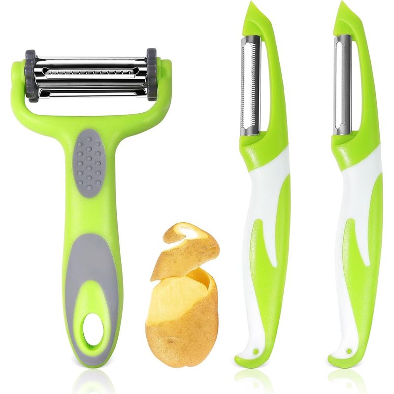 Gemüseschäler, Universeller 3-in-1-multifunktions-gemüseschäler, Scharfer Gezahnter Schäler Für Kartoffeln, Obst, Tomaten, Äpfel