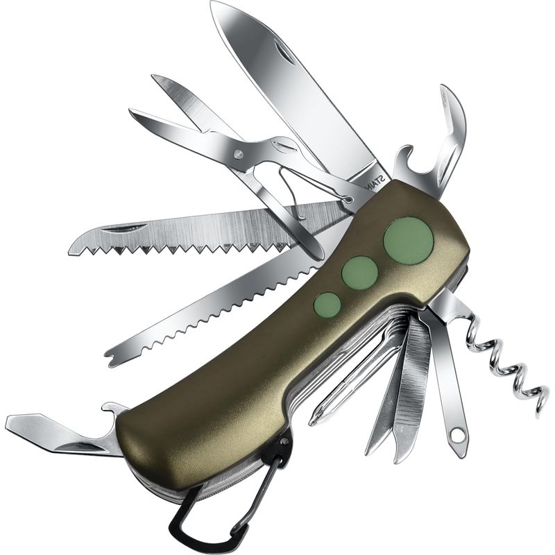 15-in-1 Multifunktionswerkzeug: Schweizer Taschenmesser, Schere, Schraubendreher, Korkenzieher, Säge, Für Outdoor-aktivitäten, Camping Und Notfälle, Grün