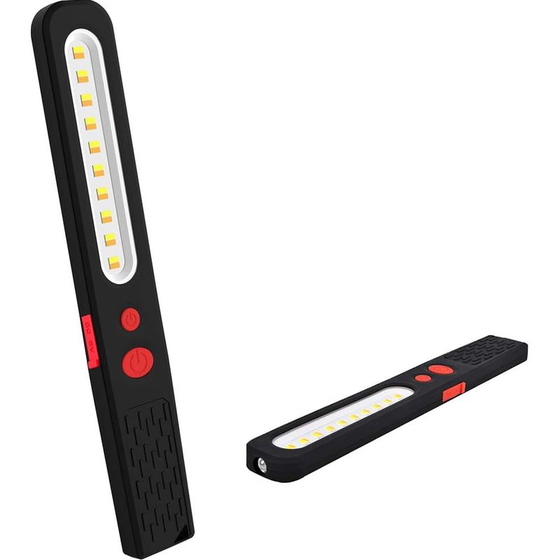 2-in-1 Zweifarbenlampe, 3w Cob + Taschenlampe, Magnete, Für Auto/werkstatt