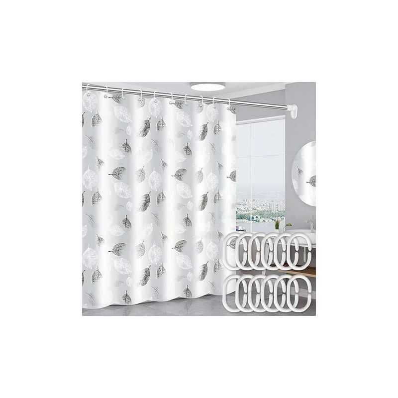 Longziming – Wasserdichter Duschvorhang 180 X 200 Cm – Schimmelresistent – Rostfreie Metallösen – Dekoratives Polyethylengewebe – Angebot