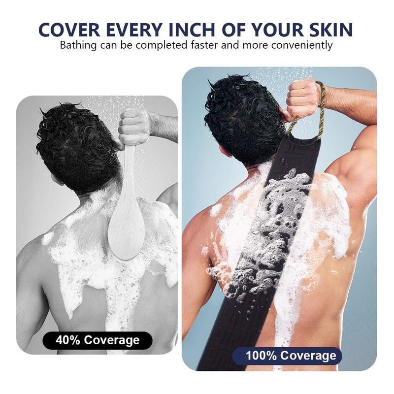 Rückenpeeling Für Die Dusche, Doppelseitiger Peeling-waschlappen Mit Griffen, Rückenpeeling Für Damen Und Herren, Reinigung