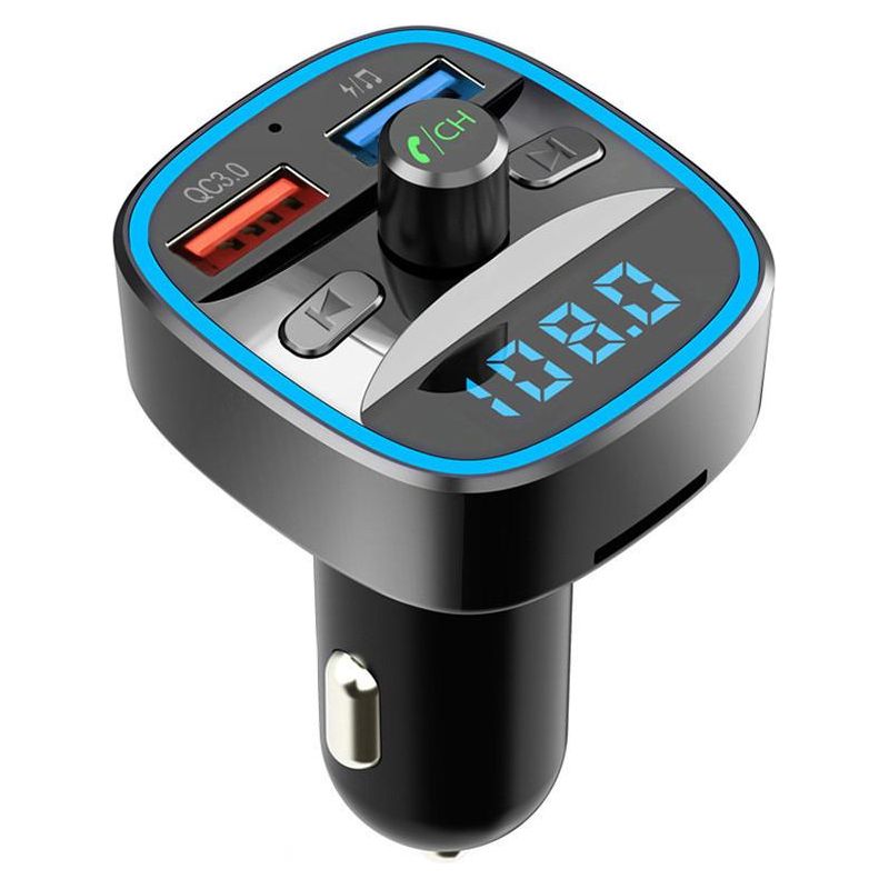 Zolginah Bluetooth 5.0 Fm-transmitter Fürs Auto, Qc3.0 Autoradio-adapter Mit 20-w-autoladegerät Und Pd, Bluetooth-mp3-player Fürs Auto Mit 7-farbiger Rgb-hintergrundbeleuchtung