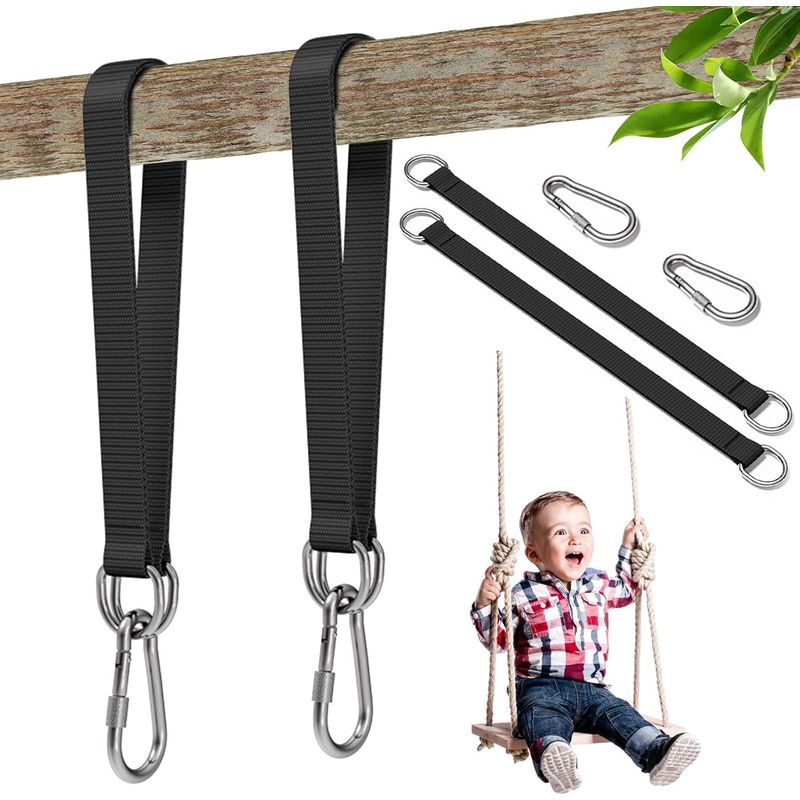50 Cm X 25 Mm Hängemattengurt Mit D-ring-karabinern, Robustes Drehgelenk-aufhängungsset Für Camping- Und Gartenschaukeln