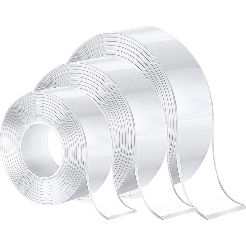 Extra Starkes Doppelseitiges Klebeband, Wiederverwendbares Doppelseitiges Klebeband (groß 3 Cm, Mittel 2 Cm, Klein 1 Cm)